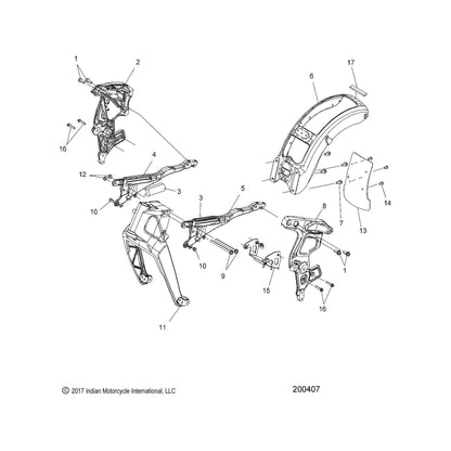 Indian Motorcycle Regulator Bracket Weld, Genuine OEM Part 1022287, Qty 1