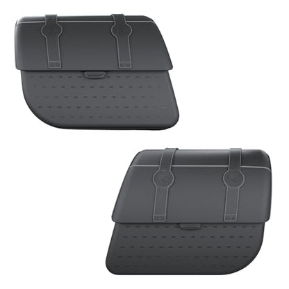 Indian Motorcycle Saddle Bags for Specific Scout Models, Touring Waterproof Black Vinyl Motorcycle Hard Saddlebags, Powersports Saddle Bags for Motorcycle Storage, 1 Pair - 2890257-VBA