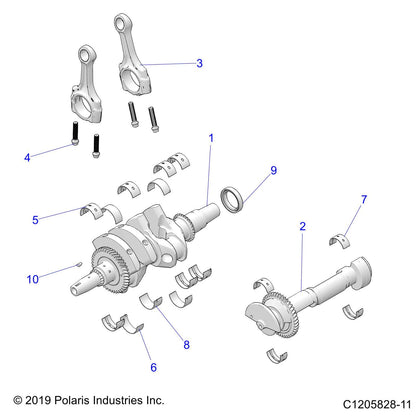Polaris 3023056 ASM-CRANKSHAFT V270 RZR XP Turbo 1205046