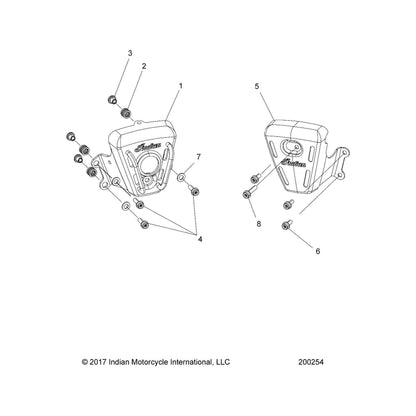Indian Motorcycle Ignition Cover Assembly, Genuine OEM Part 1023721, Qty 1