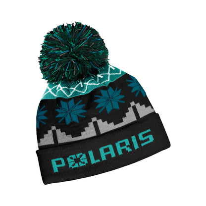 Polaris Off Road Fair Isle Pom Beanie Blue