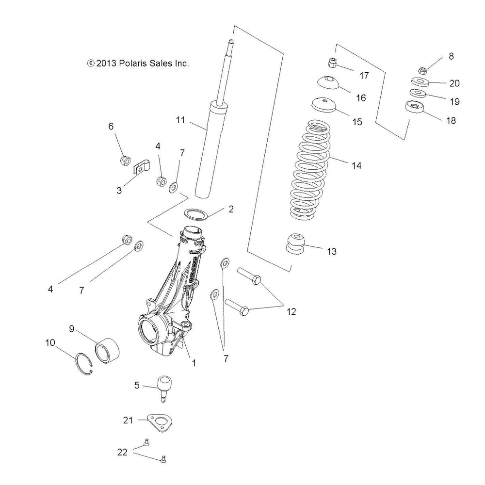 
                      
                        Polaris ATV Hubstrut Assembly, Left, 4 x 4, Genuine OEM Part 1824298, Qty 1
                      
                    