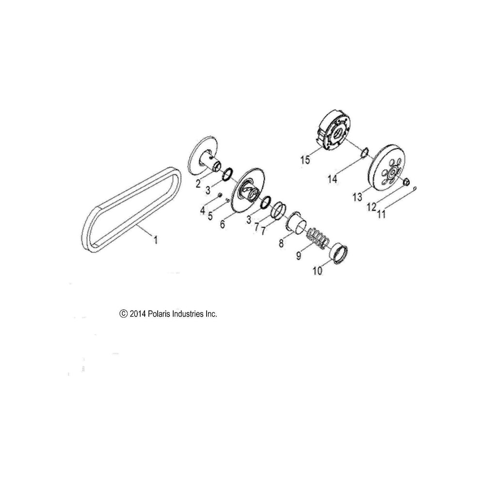 Polaris RZR Driven Clutch Assembly, 170, Genuine OEM Part 0455376, Qty 1