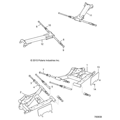 Polaris Ranger Weld-A-Arm, Rear, Upper, RH, 60, Blue, Genuine OEM Part 1021413-751, Qty 1