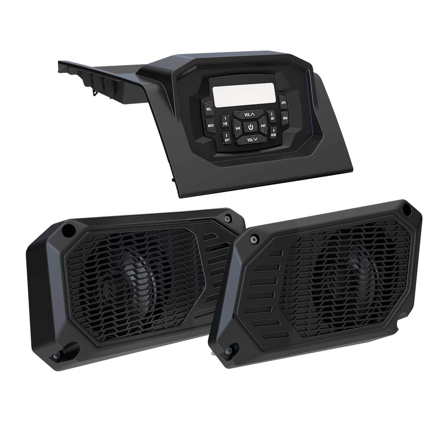 Polaris Off Road Bluetooth, Apple Control, AM/FM Dash Stereo & 2 X 5.25 Speakers by MB Quart