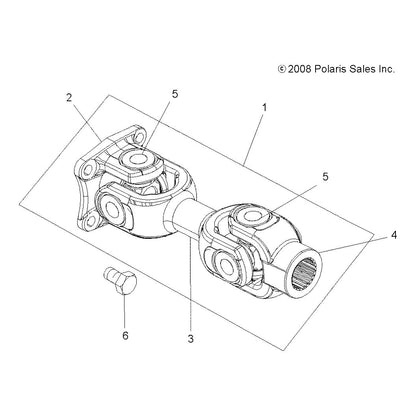 Polaris ATV Rear Drive Shaft, Genuine OEM Part 1332493, Qty 1