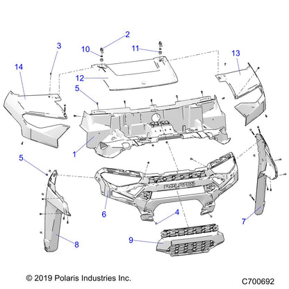 Polaris Ranger Fender, Front, Right, Sands Metallic, Genuine OEM Part 5453725-555, Qty 1