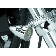 Bikers Choice Chrome Mini LED Turn Signals W/ 41 MM Clamp Universal Custom Pr