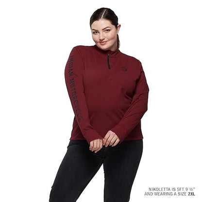 Indian Motorcycle Women's Sleeve Print Athlete Quarter Zip, Port - M - 283343003
