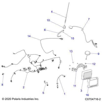 Polaris RZR Antenna, V2V, Genuine OEM Part 4018713, Qty 1