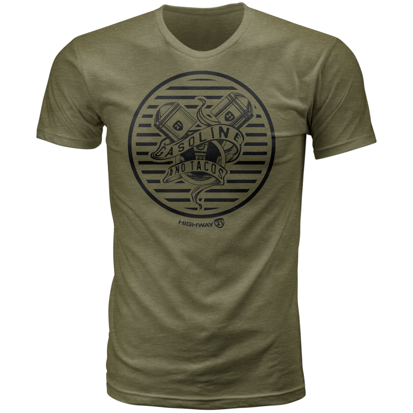 Gasoline Tee Military Green Sm