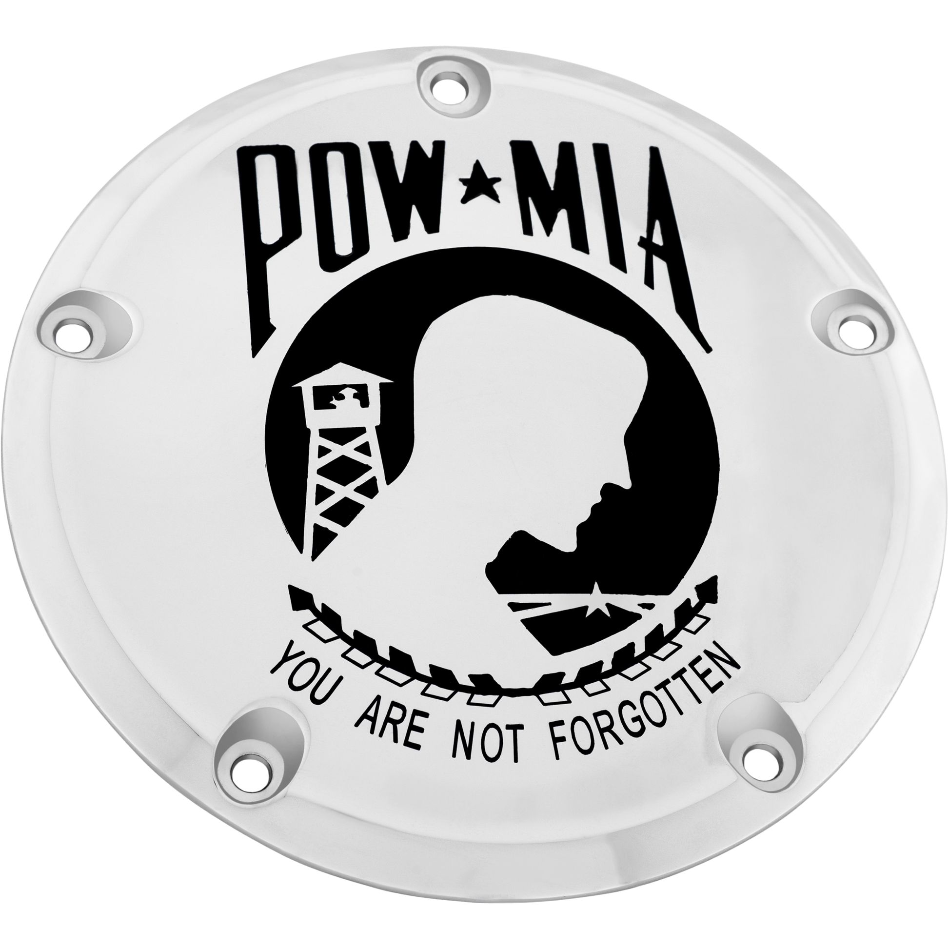 6   M8 Softail Derby Cover Pow Mia Chrome
