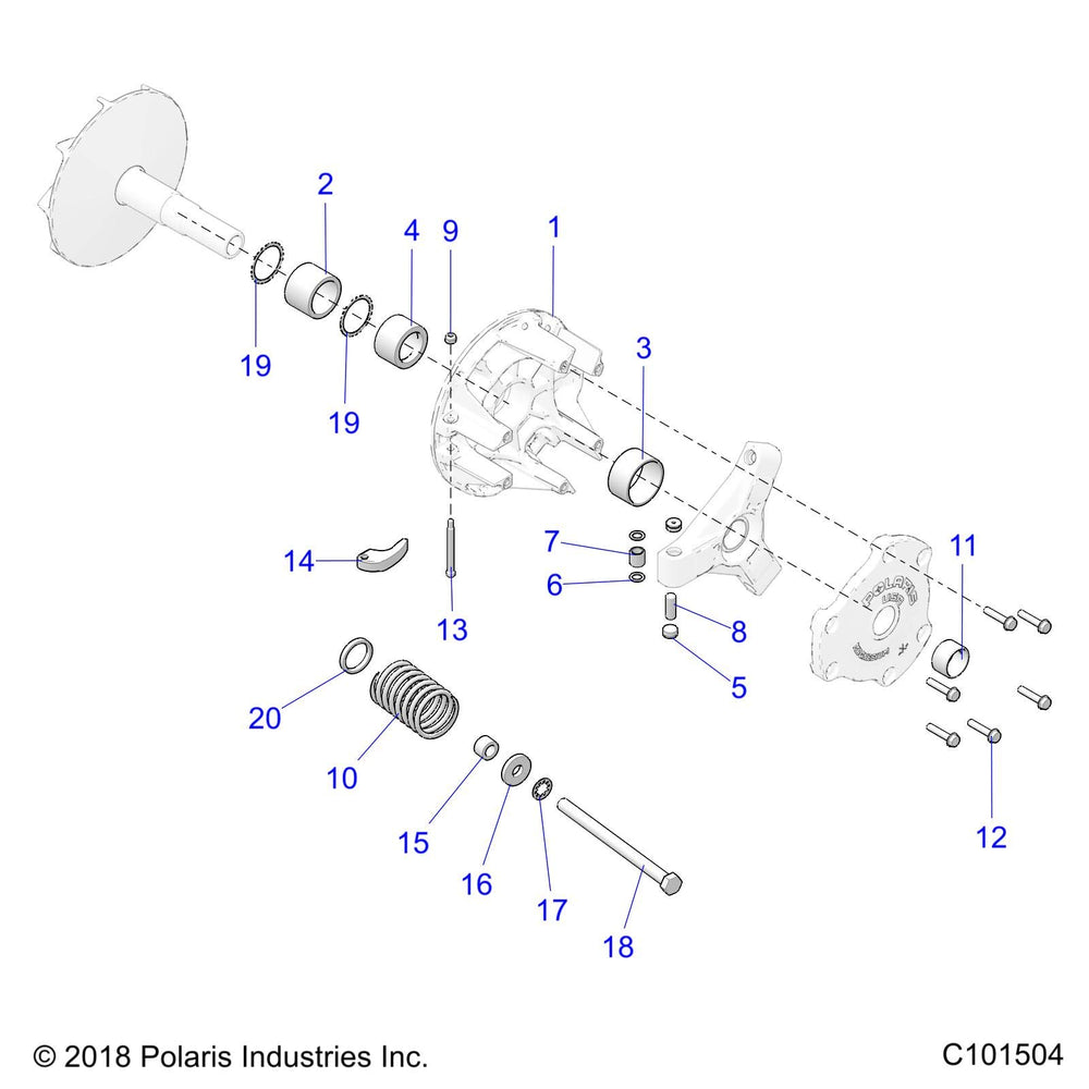 
                      
                        Polaris ATV Basic Drive Clutch Assembly, Genuine OEM Part 1323378, Qty 1
                      
                    