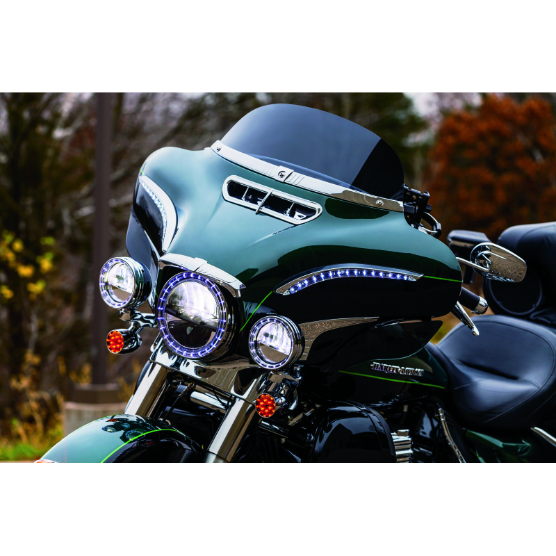 
                      
                        Kuryakyn LED Front Turn Signal Conversion Bullet Style Chrome Bezel Amber Lens
                      
                    