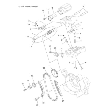 Polaris ATV Camshaft Assembly, Genuine OEM Part 3090115, Qty 1