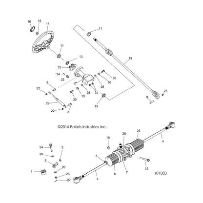 Polaris ATV Shock Assembly, Tilt Steering, Genuine OEM Part 7044420, Qty 1