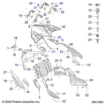 Polaris Slingshot Closeout Panel, Rear, Sprocket, Right, Genuine OEM Part 5439971, Qty 1