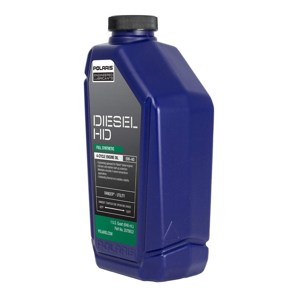 
                      
                        Polaris Diesel HD SAE 5W-40 Full Synthetic Oil 4 Cycle for Specific RANGER Diesel Models, Extreme Cold Weather Start Up Protection, Outstanding Thermal & Oxidation Stability, 1 Quart, Qty 1-2879832
                      
                    