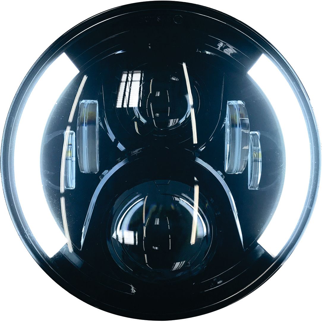 High Definition 7" Led Headlig Partial Halo Black
