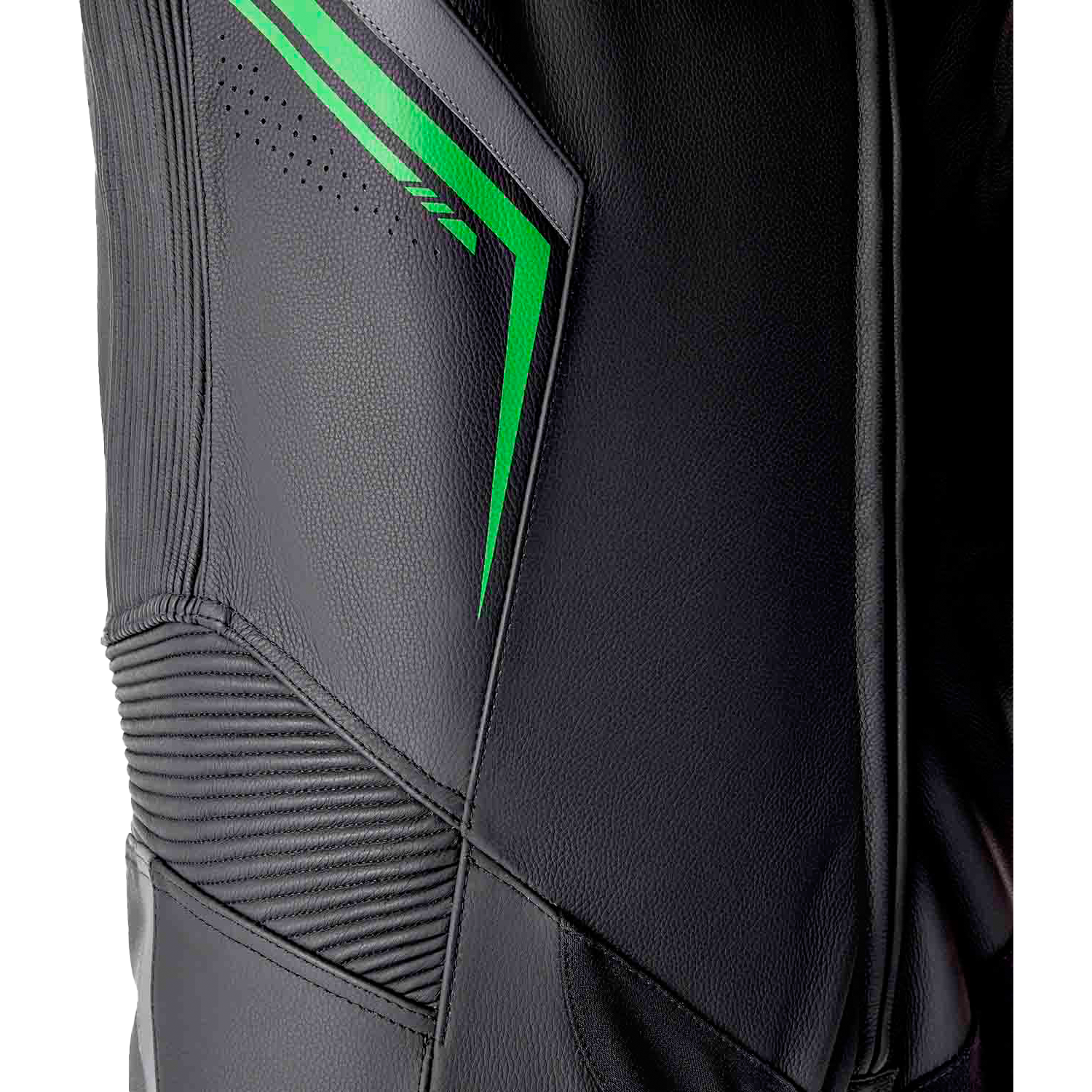 S1 D3o Suit Blk/Gry/Flo Grn Leather Lg