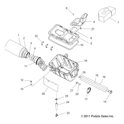 Polaris ATV Air Boot Intake, Genuine OEM Part 5414037, Qty 1
