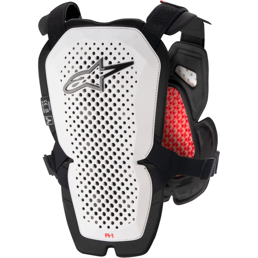 A 1 Chest Protector White/Black/Red Md/Lg