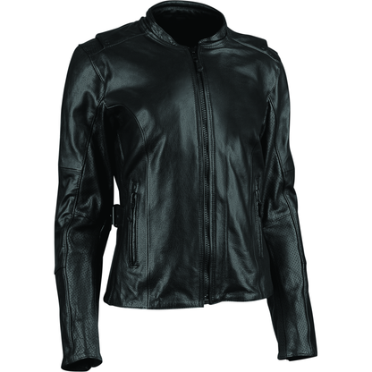 Speed and Strength Throttle Body Leather Jacket Black Womens - XL