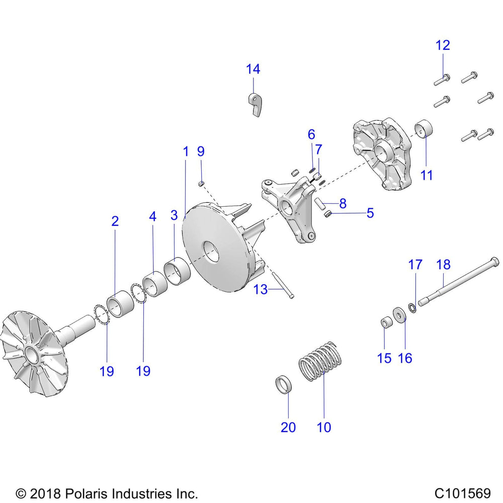 
                      
                        Polaris ATV Drive Clutch Assembly, Basic, EBS, Genuine OEM Part 1323543, Qty 1
                      
                    