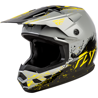Youth Kinetic Drip Helmet Grey/Black/Yellow Yl