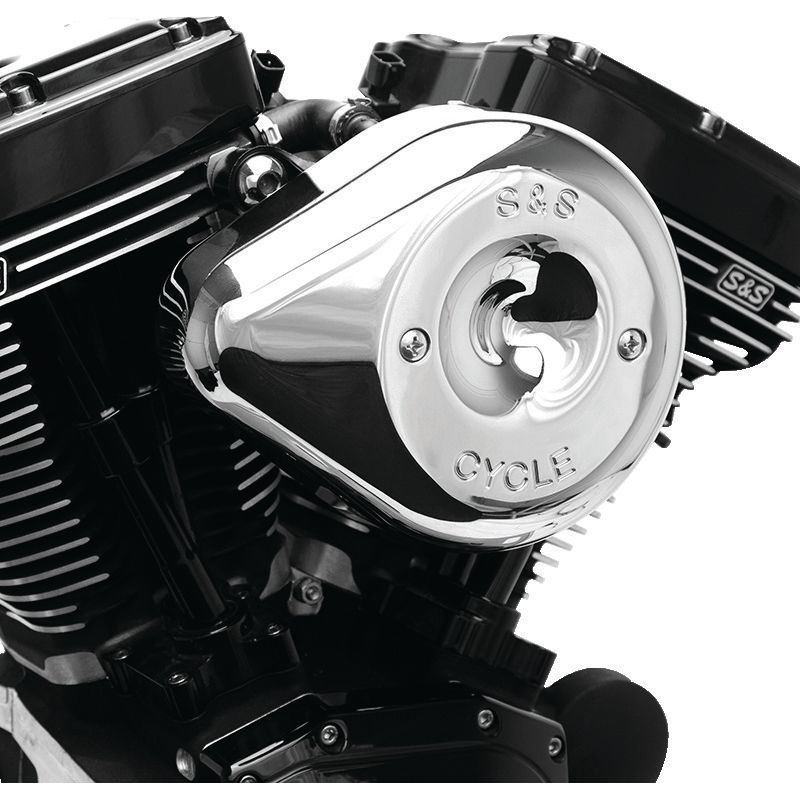 S&S Cycle 2017+ M8 Models Stealth Air Cleaner Kit w/ Chrome Teardrop Cover