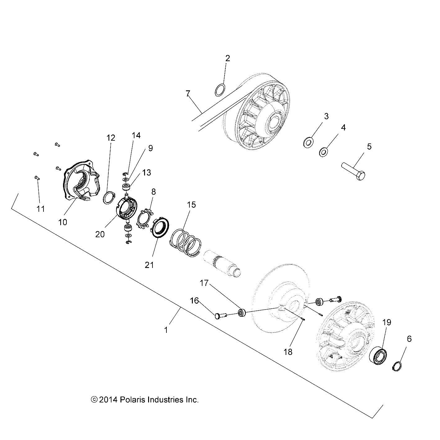 Polaris RZR Spider, Driven, Tied, Damped, Genuine OEM Part 5139593, Qty 1