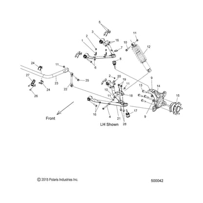 Polaris Slingshot Control ArmAssembly, Upper, Left, Cloud Silver, Genuine OEM Part 1020182-385, Qty 1