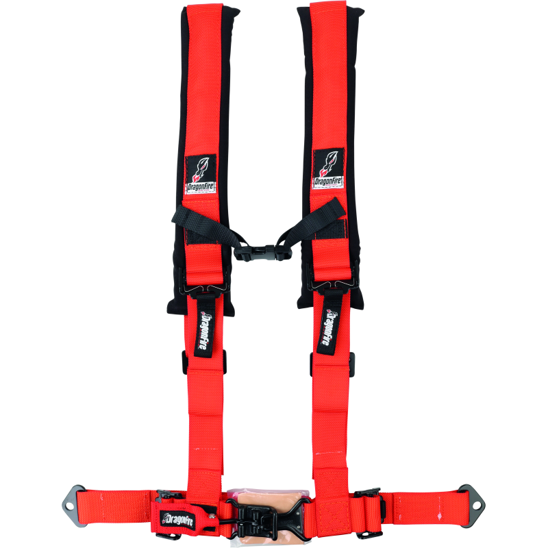 DragonFire Racing Harness- H-Style- 4-Point- 2in Buckle- Orange
