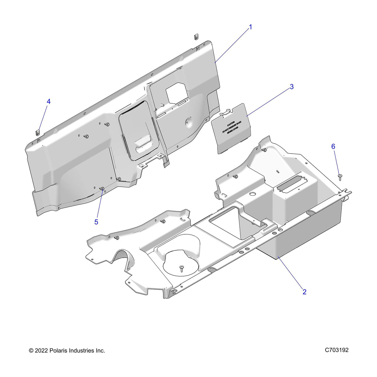 Polaris RZR Closeoff Panel, Upper, Rear, Genuine OEM Part 5454120, Qty 1