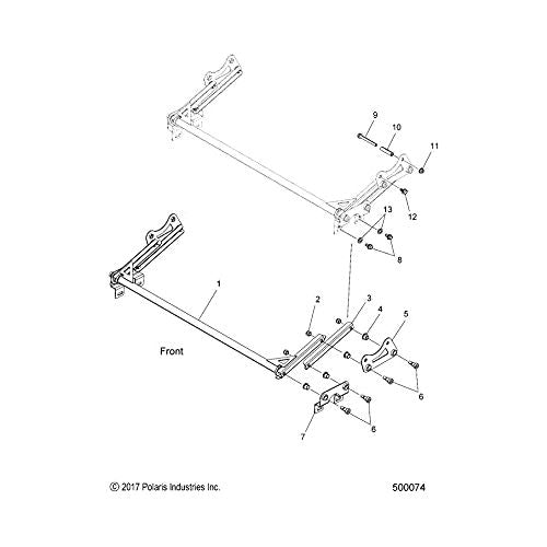 Polaris Slingshot Weld-On Hinge, Front, Black, Genuine OEM Part 1019292-329, Qty 1