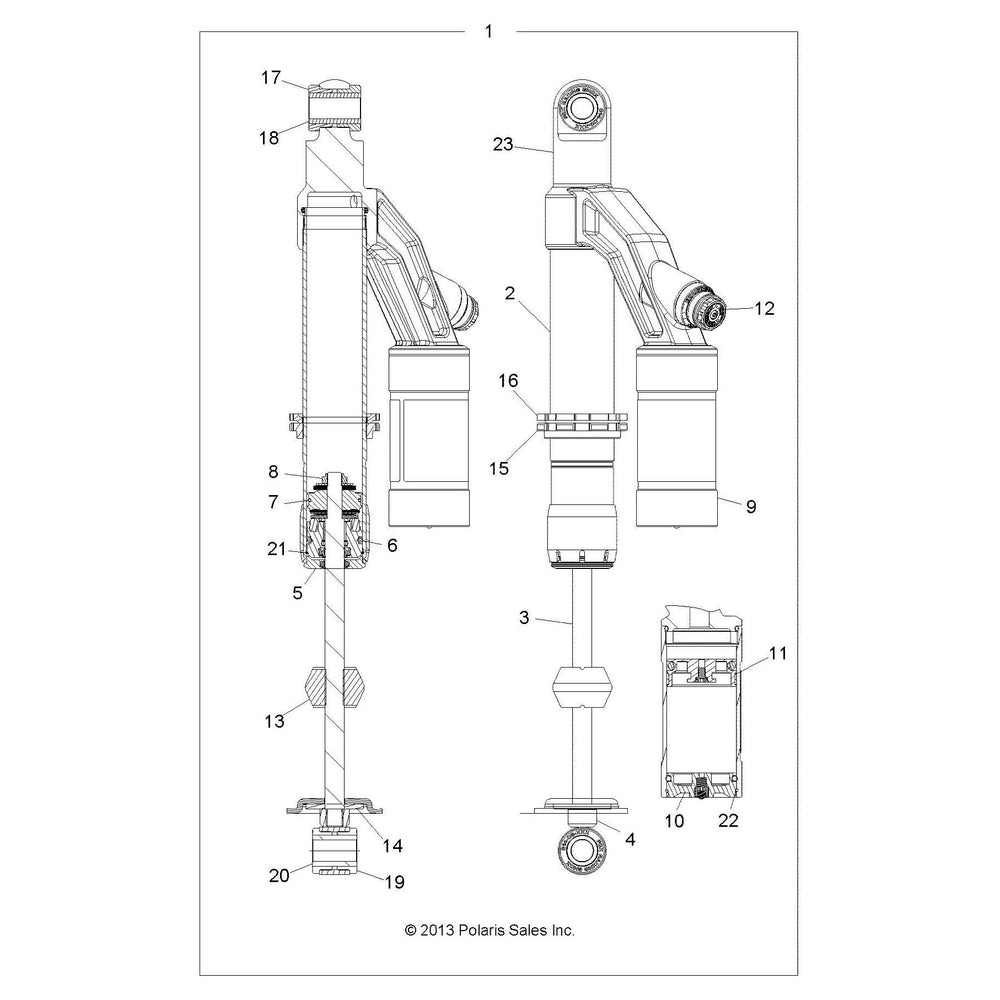 Polaris ATV Shaft, Genuine OEM Part 1500922, Qty 1