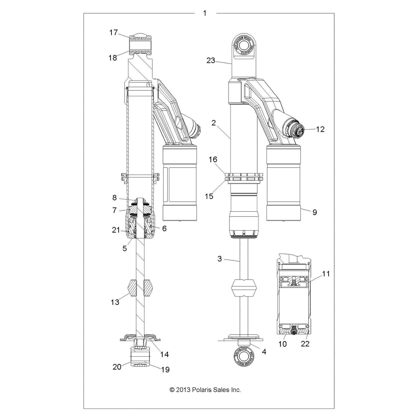Polaris ATV Shaft, Genuine OEM Part 1500922, Qty 1