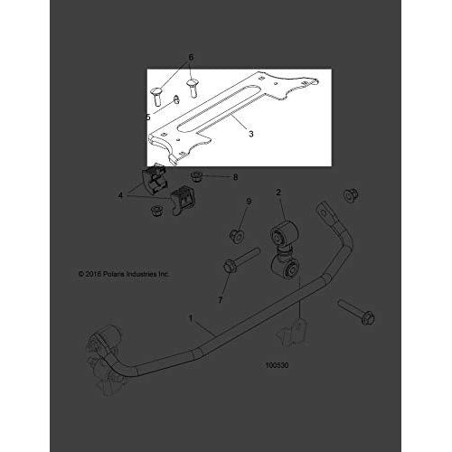 Polaris ATV Stabilizer Support, Genuine OEM Part 5262805, Qty 1