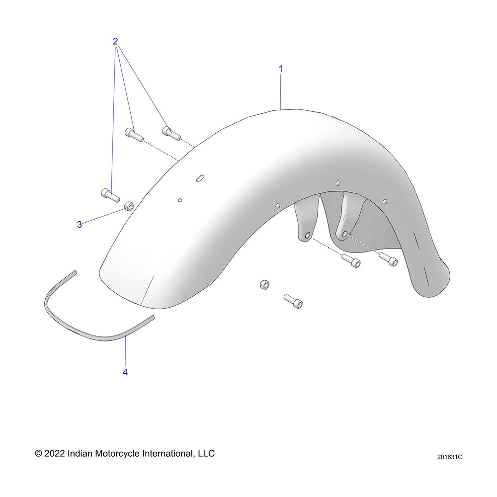 
                      
                        Indian Motorcycle Front Fender Assembly, SMKSG, Genuine OEM Part 1024381-685, Qty 1
                      
                    