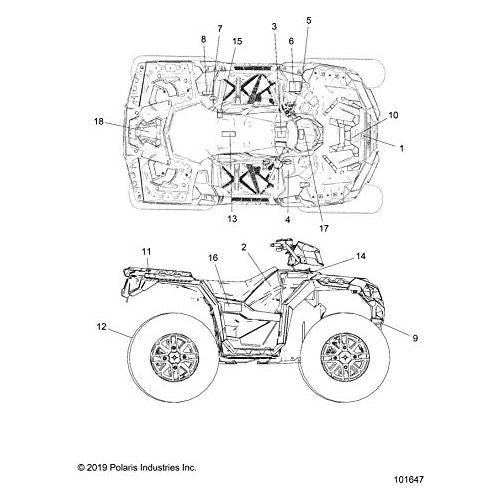 Polaris ATV Side Decal, Right, 850, Genuine OEM Part 7189040, Qty 1