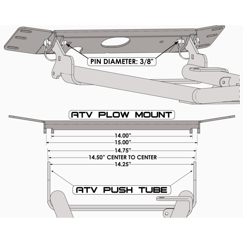 KFI ATV Plow Base Push Tube