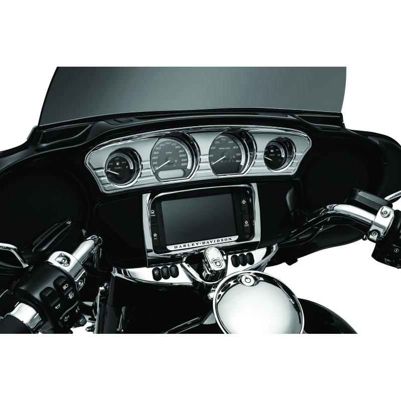 
                      
                        Kuryakyn Tri-Line Gauge Trim 14-Up Touring Models Chrome
                      
                    