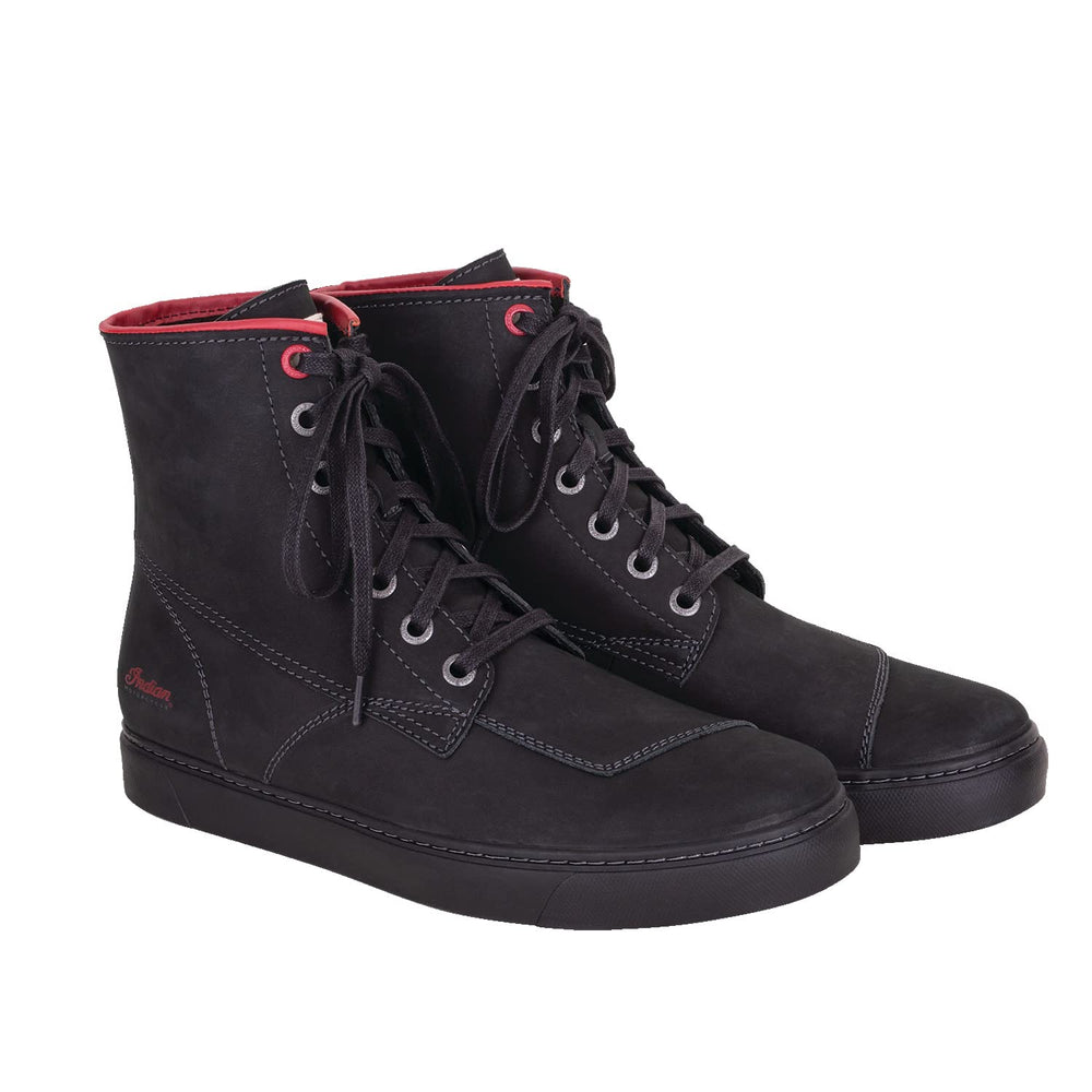Indian Motorcycle Men's Leather Bryant Sneaker, Black - 10