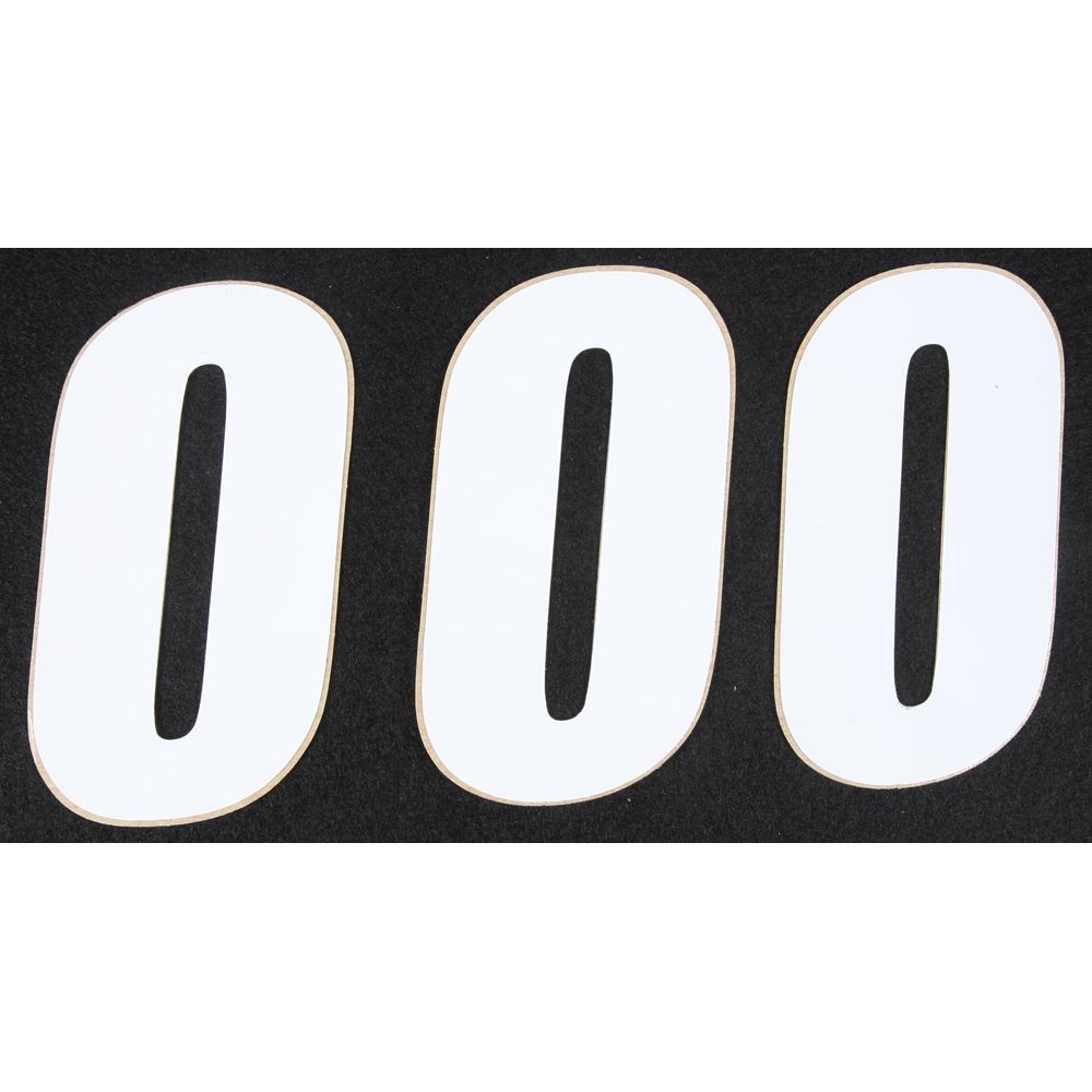 Number 0 White 4" 3/Pk