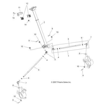 Polaris ATV Steering Post Assembly, Genuine OEM Part 1822778, Qty 1