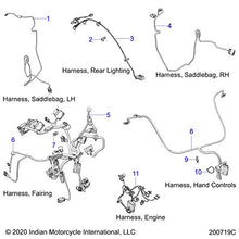 Indian Motorcycle Hand Controls Harness, Fairing, Genuine OEM Part 2414193, Qty 1