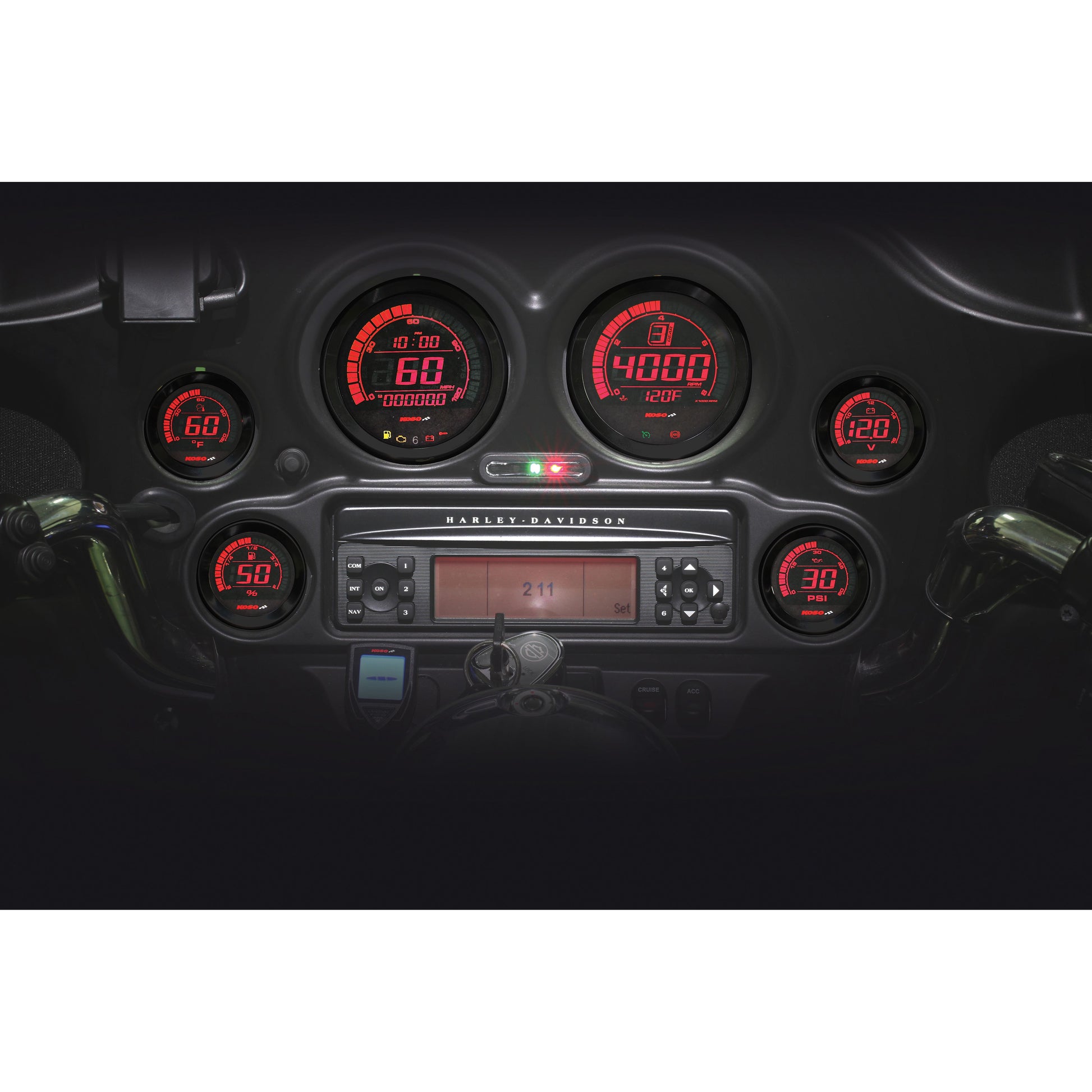 Hd 02 Series Gauge Kit Black Bezel Oil Temp