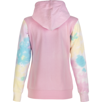 Women's Fly Tie Dye Zip Up Hoodie Pink/Yellow/Blue Lg