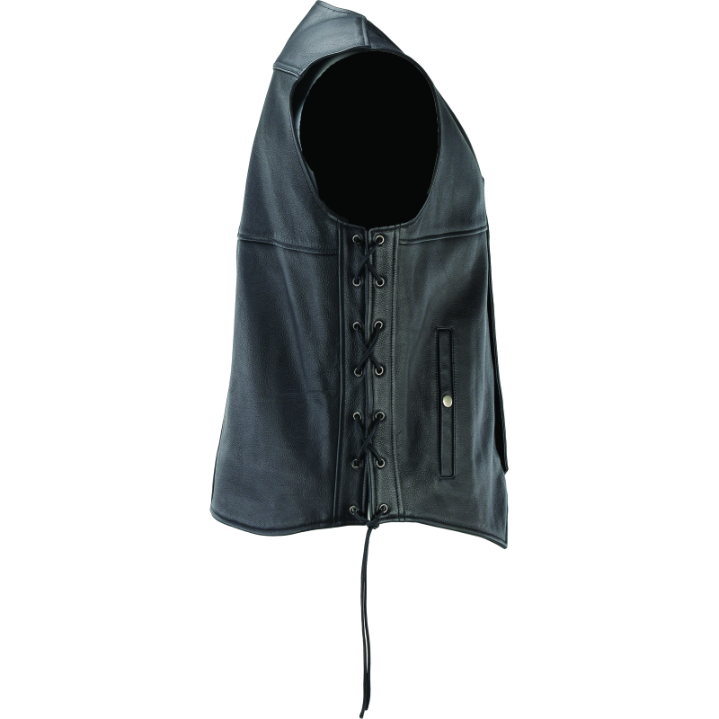 Kuryakyn Leather By River Road Old Skool Leather Vest Black - Large