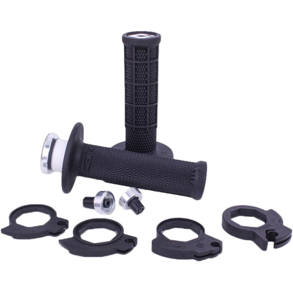 Micro X Lock On Grips Half Waffle Black/Silver